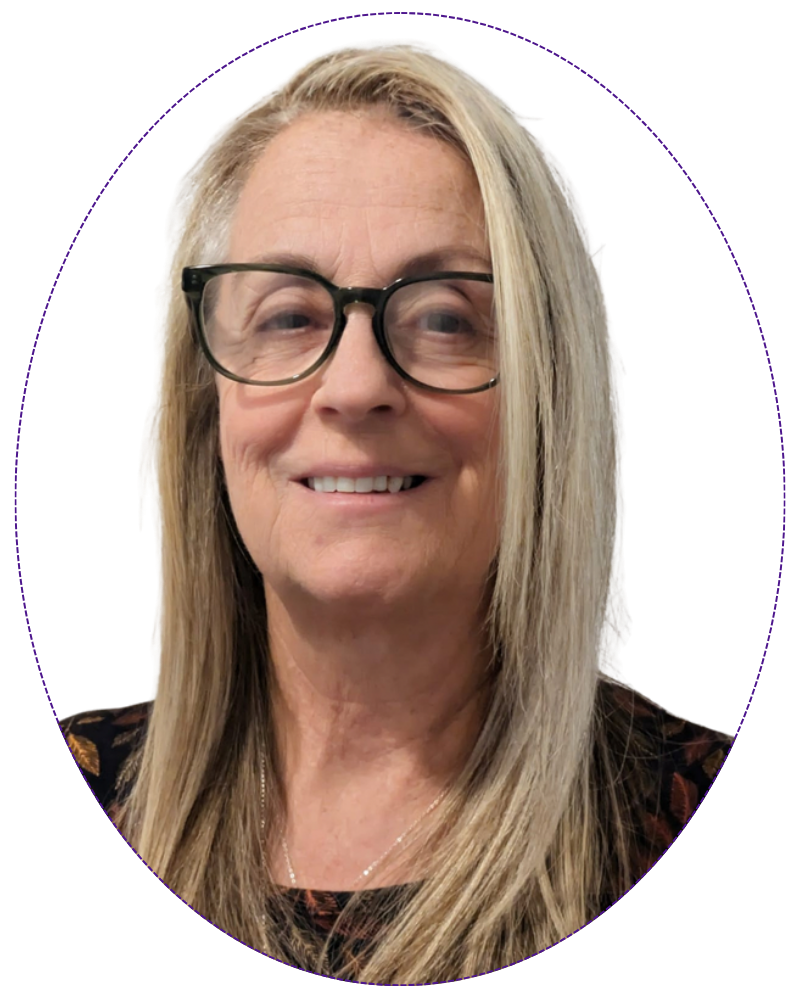 Gia D'aprano A head and shoulders shot of Gia D'aprano. She has long blond hair and is wearing glasses